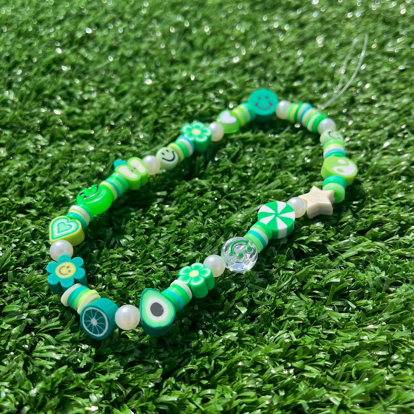 Green phone charm